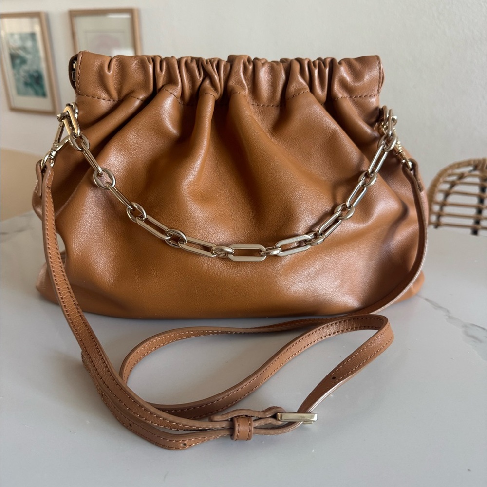 & other stories Brown Ruched Chain-Handle Crossbody Bag